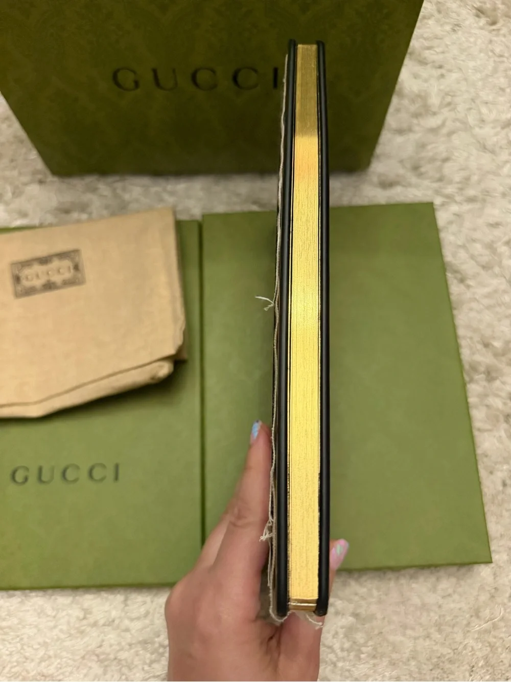 New Gucci Herbarium Floral Notebook with Black Trim